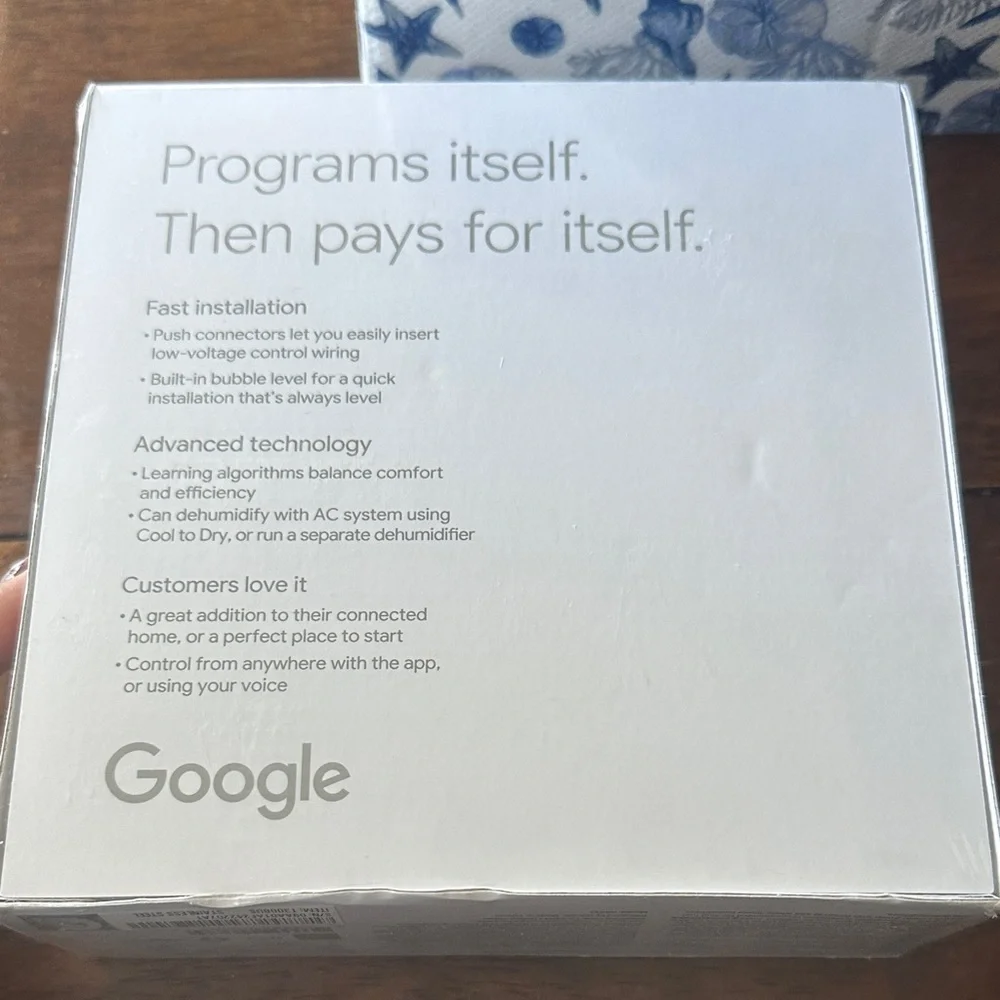 Google Nest Learning Thermostat - Silver with Blue Display